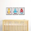 Big Dot Of Happiness Gear Up Robots - Nursery Wall Art And Kids Room Decor - 7.5 X 10 Inches - Set Of 3 Prints