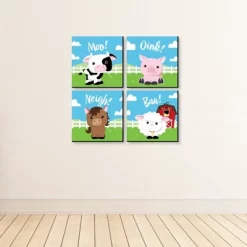Big Dot Of Happiness Farm Animals - Barnyard Kids Home Decor - 11 X 11 Inches Nursery Wall Art - Set Of 4 Prints For Baby's Room -Nursery Nest Deals Store GUEST 00a0ce63 ce43 4cb4 820c 0cb53711c5db