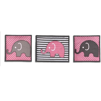 Bacati - Elephants Pink/Fuschia/Gray 10 Pc Crib Bedding Set With Long Rail Guard Cover 4 Bacati - Elephants Pink/Fuschia/Gray 10 Pc Crib Bedding Set With Long Rail Guard Cover - Image 4