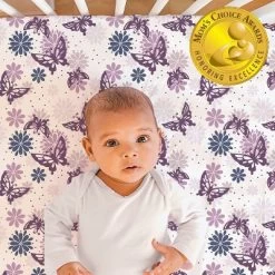 The Peanutshell Fitted Crib Sheets - Purple Butterfly And Purple Ditsy Floral - 2pk -Nursery Nest Deals Store GUEST 0747f4b1 b042 4b0b 99d4 00416c78edc9