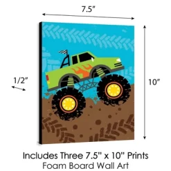 Big Dot Of Happiness Smash And Crash - Monster Truck - Boy Nursery Wall Art And Kids Room Decor - 7.5 X 10 Inches - Set Of 3 Prints -Nursery Nest Deals Store GUEST 0775cdd8 72aa 49de 9030 772b32913167
