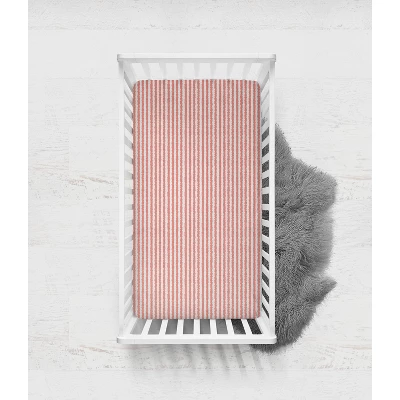 Bacati - Ikat Coral Stripes Muslin 100 Percent Cotton Universal Baby US Standard Crib Or Toddler Bed Fitted Sheet 2 Bacati - Ikat Coral Stripes Muslin 100 Percent Cotton Universal Baby US Standard Crib Or Toddler Bed Fitted Sheet - Image 2