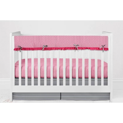Bacati - Elephants Pink/Fuschia/Gray 10 Pc Crib Bedding Set With Long Rail Guard Cover 9 Bacati - Elephants Pink/Fuschia/Gray 10 Pc Crib Bedding Set With Long Rail Guard Cover - Image 9