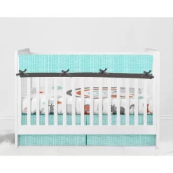 Bacati - Jungle Safari Aqua Orange Gray 6 Pc Cotton Crib Bedding Set With Long Rail Guard Cover 17 Bacati - Jungle Safari Aqua Orange Gray 6 Pc Cotton Crib Bedding Set With Long Rail Guard Cover -Nursery Nest Deals Store GUEST 0c4119b6 0ed1 42c1 b2ab f0be5de44942