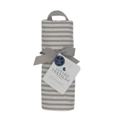 Living Textiles|Single Pack Muslin Grey Stripe