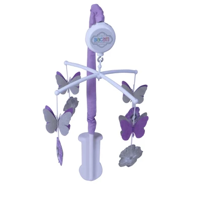 Bacati - Watercolor Floral Purple Gray 10 Pc Girls Crib Bedding Set With 2 Crib Fitted Sheets 7 Bacati - Watercolor Floral Purple Gray 10 Pc Girls Crib Bedding Set With 2 Crib Fitted Sheets - Image 7