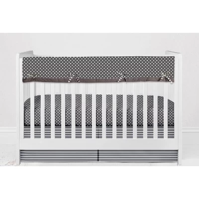 Bacati - Elephants White/Gray 10 Pc Crib Bedding Set With Long Rail Guard Cover 9 Bacati - Elephants White/Gray 10 Pc Crib Bedding Set With Long Rail Guard Cover - Image 9