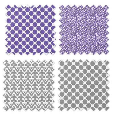 Bacati - Ikat Lilac/Gray Dots/Leopard Swaddling Muslin Blankets Set Of 4 4 Bacati - Ikat Lilac/Gray Dots/Leopard Swaddling Muslin Blankets Set Of 4 - Image 4