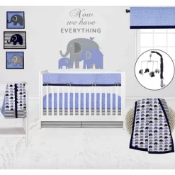 Bacati - Elephants Blue/Navy/Gray 10 Pc Crib Bedding Set With Long Rail Guard Cover 12 Bacati - Elephants Blue/Navy/Gray 10 Pc Crib Bedding Set With Long Rail Guard Cover -Nursery Nest Deals Store GUEST 142001e5 3693 4ca0 9bdf a19df0b2882e