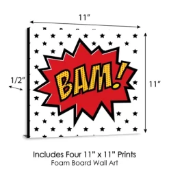 Big Dot Of Happiness Bam Superhero - Kids Room, Nursery Decor And Home Decor - 11 X 11 Inches Nursery Wall Art - Set Of 4 Prints For Baby's Room -Nursery Nest Deals Store GUEST 17ae40ce 7078 4c39 b1b6 67c3a3d8ebcb