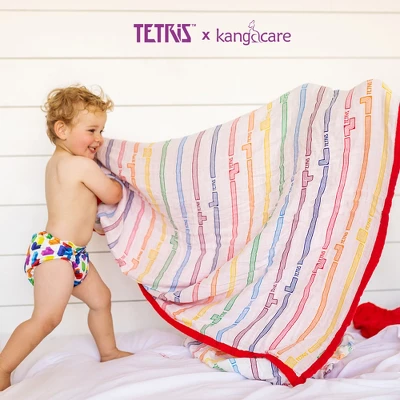 Tetris For Kanga Care Serene Swaddles - Premium Viscose From Bamboo Muslin Reversible Swaddle Blankets (2pk) : Tetrimino Block Party Multi-color 1 Tetris For Kanga Care Serene Swaddles - Premium Viscose From Bamboo Muslin Reversible Swaddle Blankets (2pk) : Tetrimino Block Party Multi-color