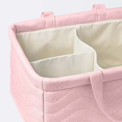 Quilted Fabric Diaper Caddy - Light Pink - Cloud Island™ 2 Quilted Fabric Diaper Caddy - Light Pink - Cloud Island™ - Image 2