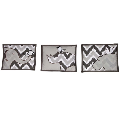 Bacati - Ikat Dots Stripes Mint Grey Muslin Neutral 10 Pc Crib Set With Wall Hangings & Mobile 5 Bacati - Ikat Dots Stripes Mint Grey Muslin Neutral 10 Pc Crib Set With Wall Hangings & Mobile - Image 5