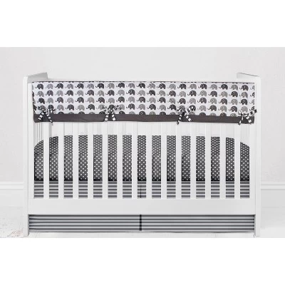 Bacati - Elephants White/Gray 10 Pc Crib Bedding Set With Long Rail Guard Cover 8 Bacati - Elephants White/Gray 10 Pc Crib Bedding Set With Long Rail Guard Cover - Image 8