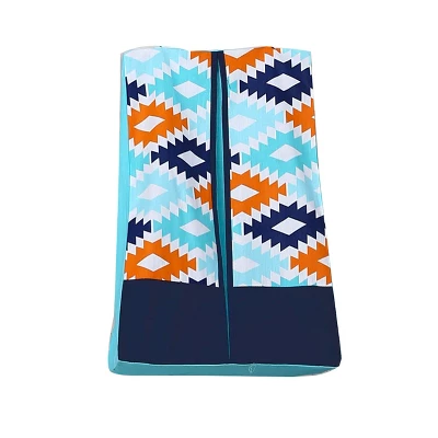 Bacati - Aztec Print Liam Aqua Orange Navy 10 Pc Crib Bedding Set With Long Rail Guard Cover 8 Bacati - Aztec Print Liam Aqua Orange Navy 10 Pc Crib Bedding Set With Long Rail Guard Cover - Image 8