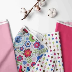 Bacati - Botanical Floral Birds Pink Multicolor 3 Pc Crib Bedding Set