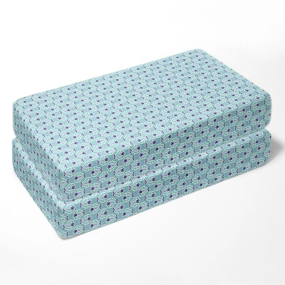 Bacati - Paisley Isabella Purple Lilac Aqua 10 Pc Crib Bedding Set With 2 Crib Fitted Sheets 2 Bacati - Paisley Isabella Purple Lilac Aqua 10 Pc Crib Bedding Set With 2 Crib Fitted Sheets - Image 2