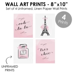 Big Dot Of Happiness Paris, Ooh La La - Unframed Eiffel Tower Nursery And Kids Room Linen Paper Wall Art - Set Of 4 - Artisms - 8 X 10 Inches 7 Big Dot Of Happiness Paris, Ooh La La - Unframed Eiffel Tower Nursery And Kids Room Linen Paper Wall Art - Set Of 4 - Artisms - 8 X 10 Inches -Nursery Nest Deals Store GUEST 238e6dd2 93fc 4428 aa45 b515da470184
