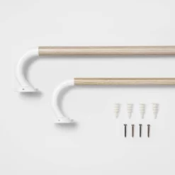 Featured Products 5 Blackout Kids' Curtain Rod Natural Wood/White - Pillowfort™