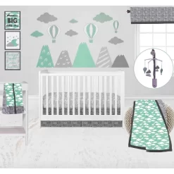 Bacati - Clouds In The City Mint//Gray Musical Mobile -Nursery Nest Deals Store GUEST 297343a2 50cb 446f aa80 dae7eab891b5