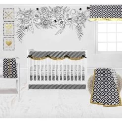 Bacati - Love Aztec Print Black Gold 10 Pc Crib Bedding Set With Long Rail Guard Cover 12 Bacati - Love Aztec Print Black Gold 10 Pc Crib Bedding Set With Long Rail Guard Cover -Nursery Nest Deals Store GUEST 2dbe5fe5 e308 4fe9 bef3 bce54e7ef4b4