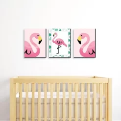 Big Dot Of Happiness Pink Flamingo - Tropical Summer Nursery Wall Art, Kids Room Decor & Home Decor - Gift Ideas - 7.5 X 10 Inches - Set Of 3 Prints