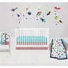 Bacati - Airspace Aqua Navy Green Red 6 Pc Crib Bedding Set With Long Rail Guard Cover