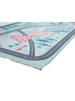 Mother Ruggers Camping Trails Machine Washable Colorful Kid's Rug