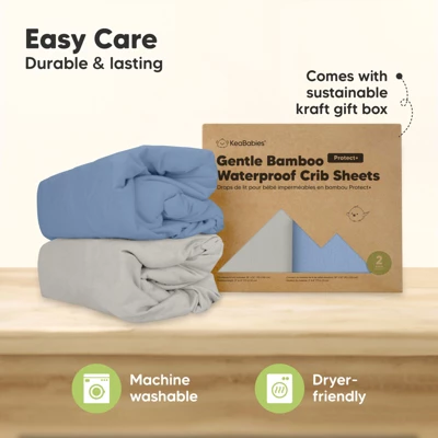 KeaBabies Waterproof Crib Sheets For Boys, Girls, 2pk Baby Fitted Crib Sheet, Waterproof Crib Mattress Protector Sheets 6 KeaBabies Waterproof Crib Sheets For Boys, Girls, 2pk Baby Fitted Crib Sheet, Waterproof Crib Mattress Protector Sheets - Image 6