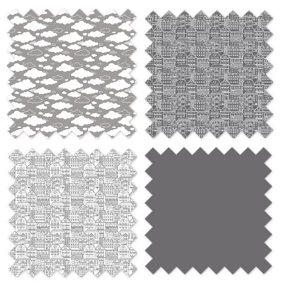 Bacati - Clouds In The City White/Gray 4 Pc Crib Bedding Set With Diaper Caddy 5 Bacati - Clouds In The City White/Gray 4 Pc Crib Bedding Set With Diaper Caddy - Image 5