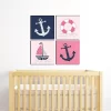 Big Dot Of Happiness Ahoy - Nautical Girl - Kids Room, Nursery Decor And Home Decor - 11 X 11 Inches Kids Wall Art - Set Of 4 Prints