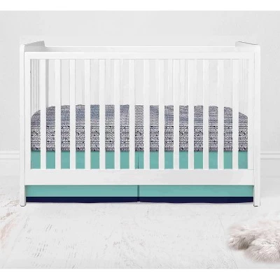 Bacati - Noah Mint Navy 6 Pc Crib Bedding Set With Long Rail Guard Cover 7 Bacati - Noah Mint Navy 6 Pc Crib Bedding Set With Long Rail Guard Cover - Image 7