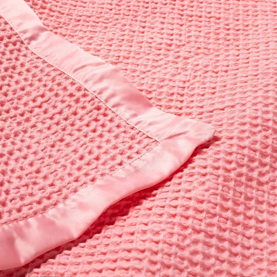Waffle Blanket - Cloud Island™ Coral 2 Waffle Blanket - Cloud Island™ Coral - Image 2