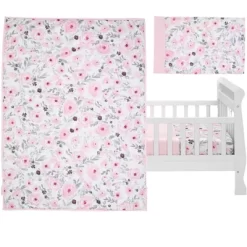 Bedtime Originals Blossom 4-Piece Toddler Bedding Set - Pink, Garden, Floral