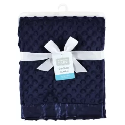 Hudson Baby Unisex Baby Plush Mink Blanket, Navy, One Size