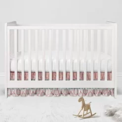 Bacati - Sophia Paisley Aqua/Coral 3 Layer Crib/Toddler Bed Skirt -Nursery Nest Deals Store GUEST 423b0d15 9d84 4aaf 9f37 343f62a6a380