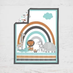 Bacati - Jungle Safari Aqua Orange Gray 10 Pc Crib Bedding Set With Long Rail Guard Cover -Nursery Nest Deals Store GUEST 43f87929 956a 4cd5 b2bc ce8a017ea65b