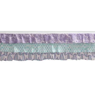 Bacati - Paisley Isabella Purple Lilac Aqua 10 Pc Crib Bedding Set With 2 Crib Fitted Sheets 4 Bacati - Paisley Isabella Purple Lilac Aqua 10 Pc Crib Bedding Set With 2 Crib Fitted Sheets - Image 4