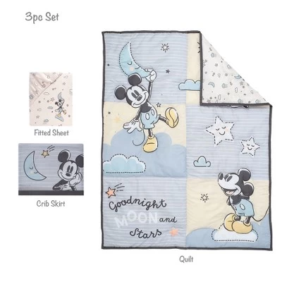 Lambs & Ivy Disney Baby Moonlight Mickey Mouse 3-Piece Nursery Crib Bedding Set 7 Lambs & Ivy Disney Baby Moonlight Mickey Mouse 3-Piece Nursery Crib Bedding Set - Image 7