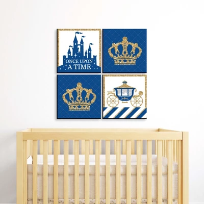Big Dot Of Happiness Royal Prince Charming - Kids Room, Nursery Decor & Home Decor - 11 X 11 Inches Nursery Wall Art - Set Of 4 Prints For Baby's Room 1 Big Dot Of Happiness Royal Prince Charming - Kids Room, Nursery Decor & Home Decor - 11 X 11 Inches Nursery Wall Art - Set Of 4 Prints For Baby's Room