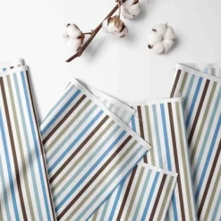 Bacati - Mod Dia/Strps Aqua Crib Or Toddler Bed Skirt