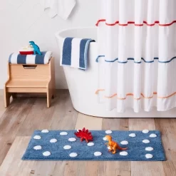 Striped Kids’ Towel Navy With SILVADUR™ Antimicrobial Technology - Pillowfort™