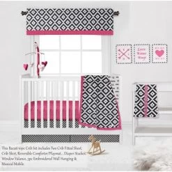 Bacati - Love Black Fuschia 10 Pc Crib Bedding Set With 2 Crib Fitted Sheets -Nursery Nest Deals Store GUEST 4a6ef4f0 4231 4b86 8c7f 3a7f4ca2e22d