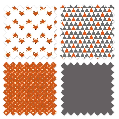 Bacati - Playful Fox Orange Gray 3 Pc Crib Bedding Set 6 Bacati - Playful Fox Orange Gray 3 Pc Crib Bedding Set - Image 6