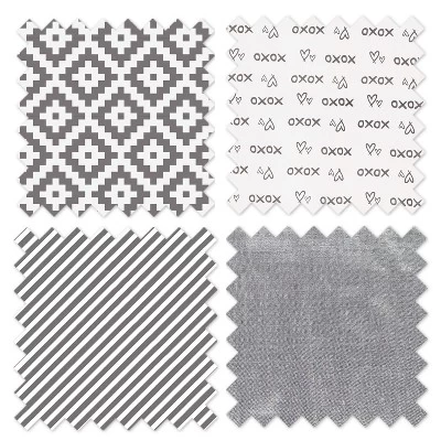 Bacati - Love Gray/Silver 4 Pc Crib Bedding Set With Diaper Caddy 7 Bacati - Love Gray/Silver 4 Pc Crib Bedding Set With Diaper Caddy - Image 7