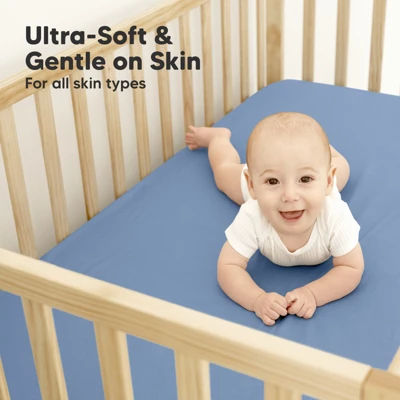 KeaBabies Waterproof Crib Sheets For Boys, Girls, 2pk Baby Fitted Crib Sheet, Waterproof Crib Mattress Protector Sheets 4 KeaBabies Waterproof Crib Sheets For Boys, Girls, 2pk Baby Fitted Crib Sheet, Waterproof Crib Mattress Protector Sheets - Image 4