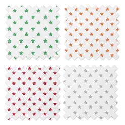 Bacati - Stars Neutral Swaddling Muslin Blankets Of 4 (Green,Orange,Red,Gray) -Nursery Nest Deals Store GUEST 5388a104 fcbe 4ae7 b32b dfeb9b448e45