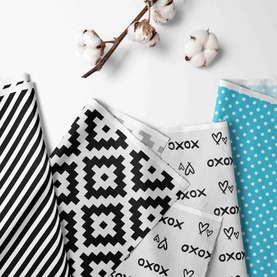 Bacati - Love Aztec Print Black Turquoise 3 Pc Crib Bedding Set 1 Bacati - Love Aztec Print Black Turquoise 3 Pc Crib Bedding Set