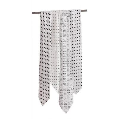 Bacati - LOVE Muslin Swaddling Blankets Set Of 4, Black/White 3 Bacati - LOVE Muslin Swaddling Blankets Set Of 4, Black/White - Image 3