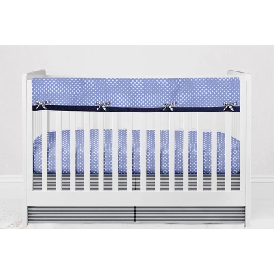 Bacati - Elephants Blue/Navy/Gray 10 Pc Crib Bedding Set With Long Rail Guard Cover 7 Bacati - Elephants Blue/Navy/Gray 10 Pc Crib Bedding Set With Long Rail Guard Cover - Image 7